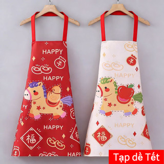Tạp Dề Năm Ngựa Thời Trang Chống Thấm Nước Chống Bẩn Nấu Ăn Nhà Bếp Tạp Dề Hộ Gia Đình Ăn Dễ Thương Tạp Dề Năm Mới