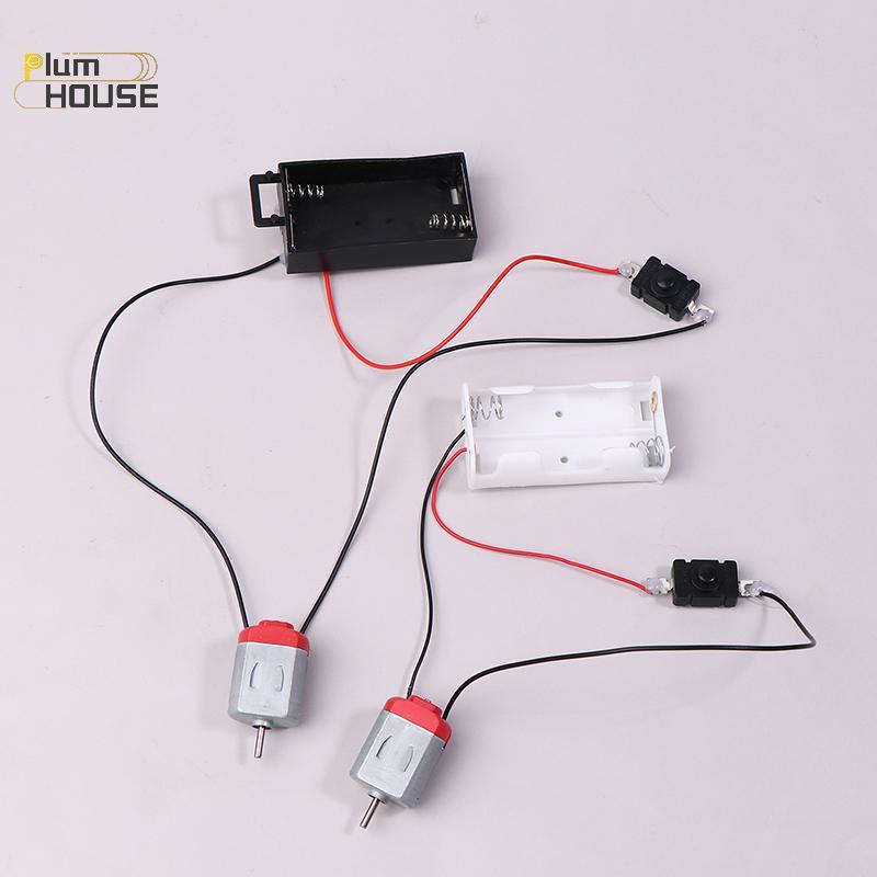 PlumHOUSE Bla White 130 Bộ Động Cơ Với 2xAA Pin Bảo Quản Và Công Tắc 16500 RPM Mini DIY Mô Hình Mạch Động Cơ Điện Tử Bộ VN