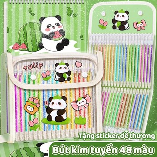Bút đánh dấu highlight chất lượng cao với hiệu ứng kim tuyến sang trọng, bộ  cây, phù hợp cho học sinh, có tặng sticker