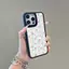 Màu xanh bột hoa nhỏ cho iPhone 17 16pro trường hợp 11 promax 15Plus trống gói