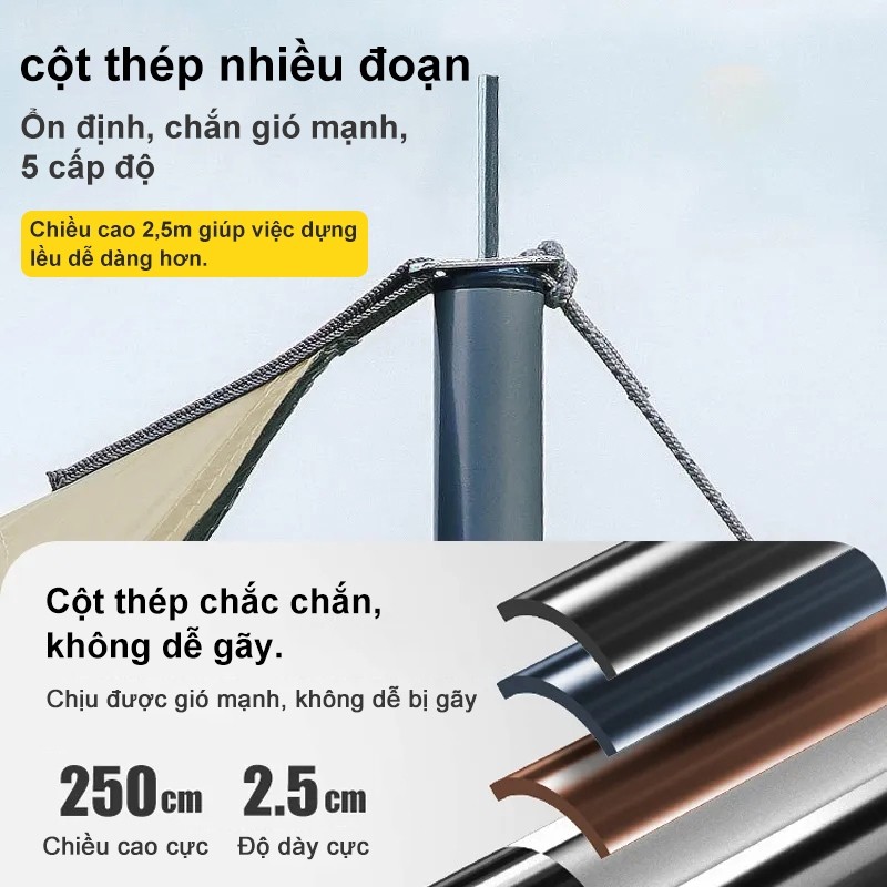 Tấm tăng lều tank bạt che nắng chống mưa, bạt lót cắm trại du lịch dã ngoại dày rộng, màu săc mát mẻ