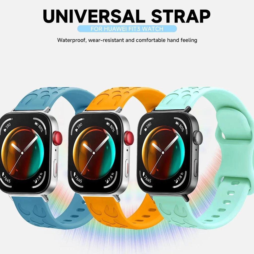 Dây đeo khắc da báo cho Huawei Watch Fit 5 / Fit 5 Pro / Fit 4 Pro dây đeo đồng hồ thể thao cho Watch Fit 4 / Fit 3 phụ kiện vòng tay silicon