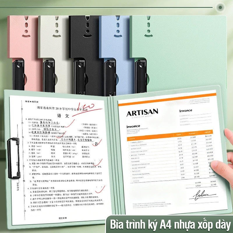 Kẹp Tài Liệu A4, Bìa Trình Ký Cứng Chắc Chắn, Thiết Kế Cao Cấp, Đồ Dùng Thiết Yếu Cho Học Sinh Và Văn Phòng