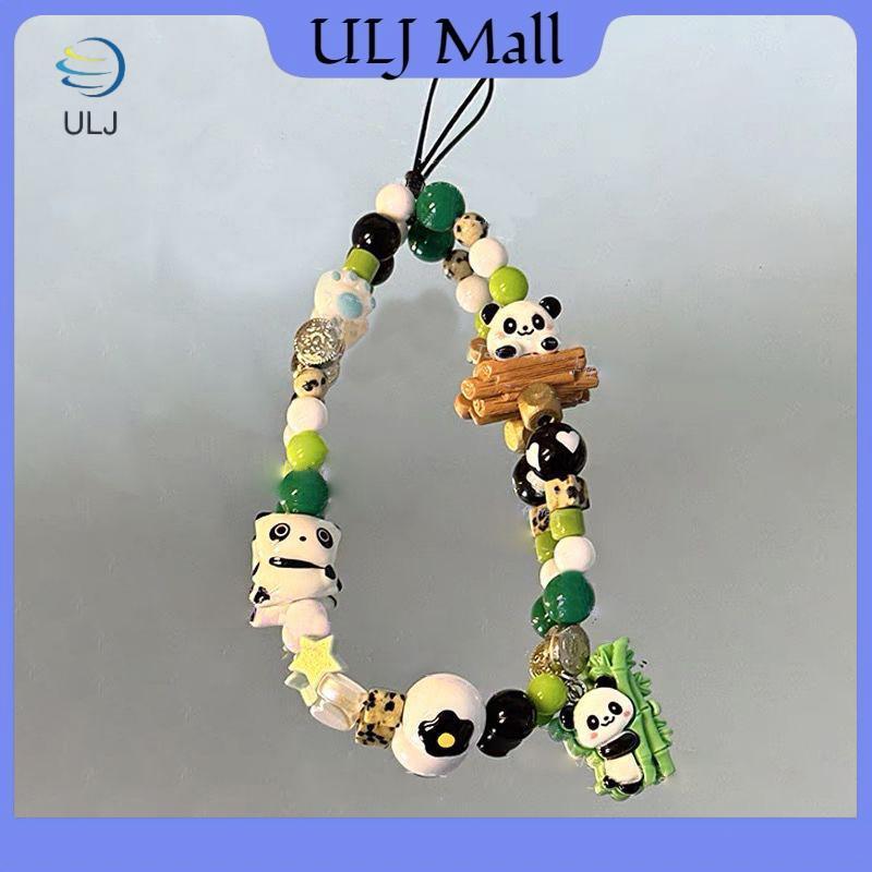 ULJ Gấu Trúc Đính Hạt Chống Mất, Dây Đeo Điện Thoại Quyến Rũ, Mặt Dây Chuyền Dễ Thương, Dây Buộc Cổ Tay Cho Bé Gái