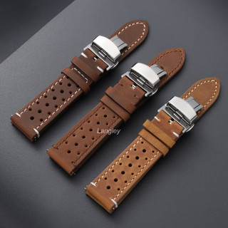 Vàng Bướm Khóa Khóa Khóa Vintage Da Bò Dây Đeo Đồng Hồ Phát Hành Nhanh Lông Thú Da Thật Vòng Tay Nữ Đồng Hồ Thông Minh Nam