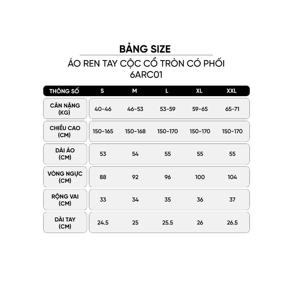 Áo ren nữ CARDINA chất liệu ren mềm tay cộc cổ tròn 6ARC03