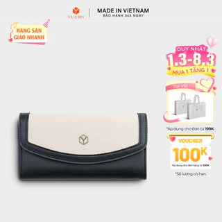 Ví Yuumy (Thời trang nữ phối màu kèm dây đeo chéo - Ví da Seasand YV103)