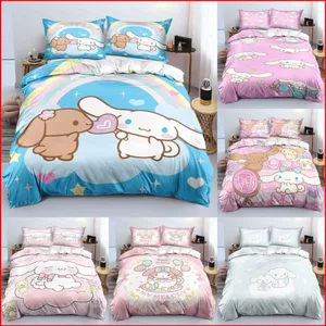 ST2 Cinnamoroll 3in1 Bộ Chăn Ga Gối Chăn Ga Gối Phòng Ngủ Có Thể Giặt Thoải Mái Nhà Phù Hợp Với Trang Trí Nhà TS2