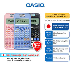 Máy tính Casio Fx-580VNX màu đen/ xanh/ hồng dành cho học sinh, sinh viên