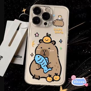 Ốp Điện Thoại Capybara Dễ Thương Cho Redmi Note 15 14 13 Pro Plus 12 Turbo 11 Pro Plus 11E 11 SE 11T Pro Plus 11S 4G 5G Vỏ Hoạt Hình Cá Xanh Trong Suốt Vỏ Mềm