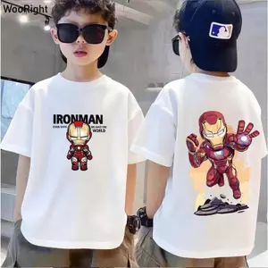mát từ 3-14 tuổi đơn giản cổ tròn đen trẻ trung thoải má anime卡通 thoải trang thời trang