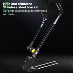 Cần câu thép không gỉ với hệ thống phanh turret, kèm giá đỡ và cần giữ thanh