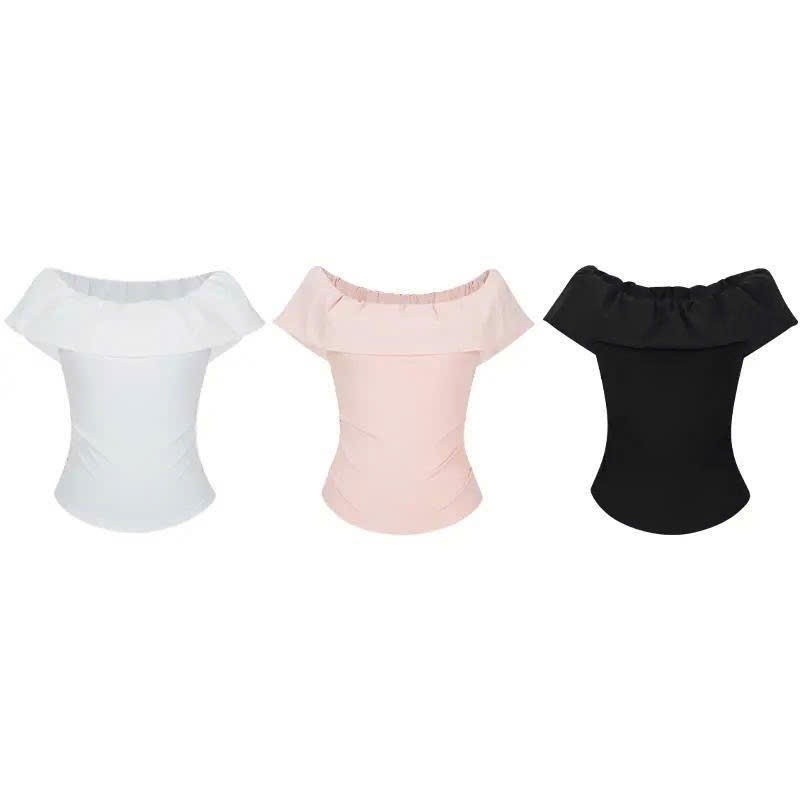 Áo thun trễ vai nhún 2 bên eo ôm body co dãn mùa hè hottrend XIMIMI SP435