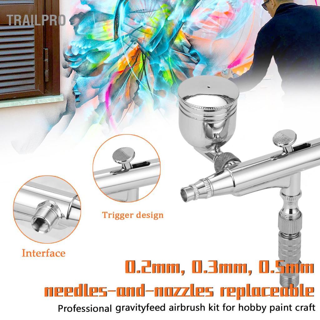 TrailPro Chuyên Nghiệp Bộ Bình Bơm Phun Làm Mô Hình Tranh Nghệ Thuật Với ​​G1/8 Adapter Cờ Lê 2 Chất Lỏng Ly 2 Kim Vòi Phun