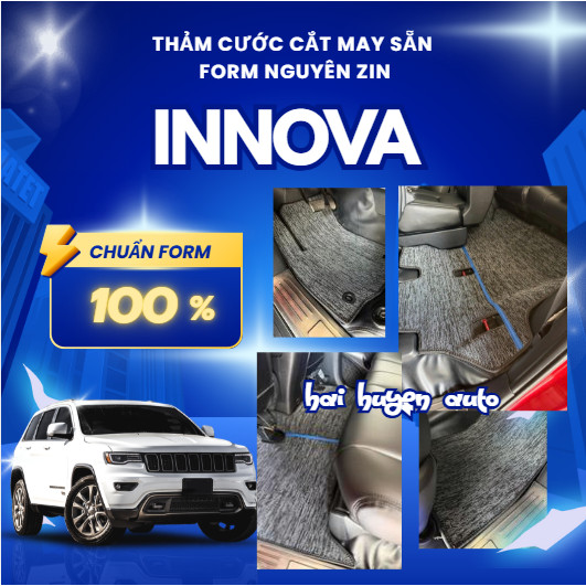 [Innova] Thảm cước lót sàn xe ô tô Innova may sẵn bo viền theo form xe có khuy bấm, chống trơn trượt, Xe Innova