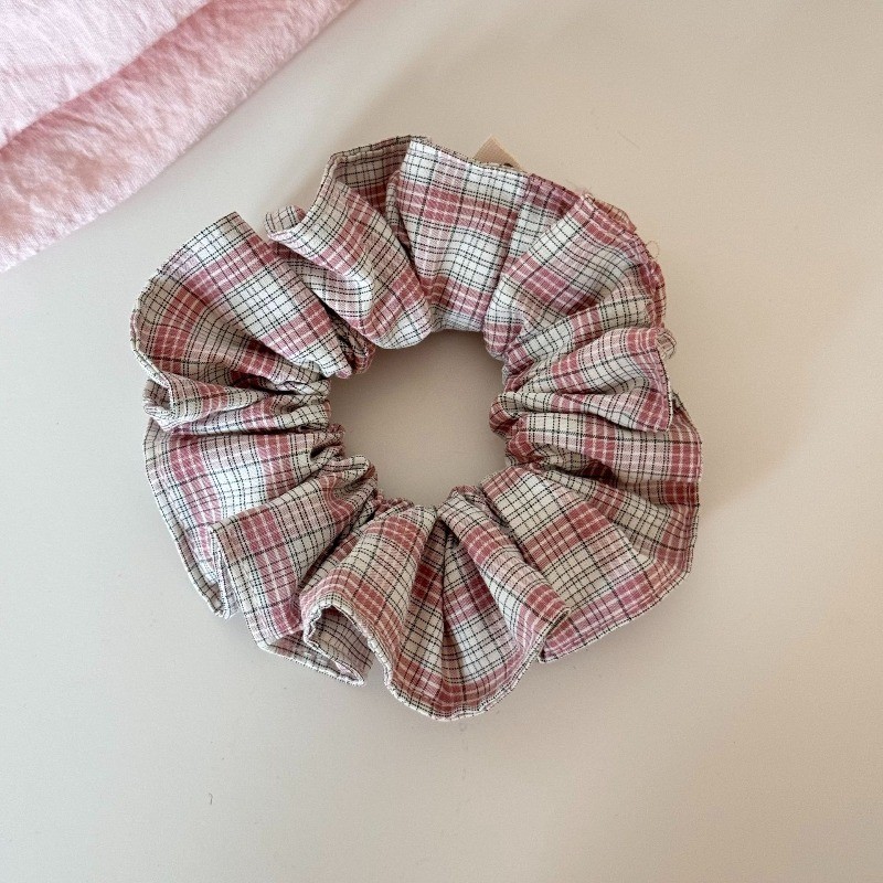 Hululu Scrunchy Ngọt Hồng Kẻ Sọc, Dây Buộc Tóc Cho Tóc Duoi Ngua