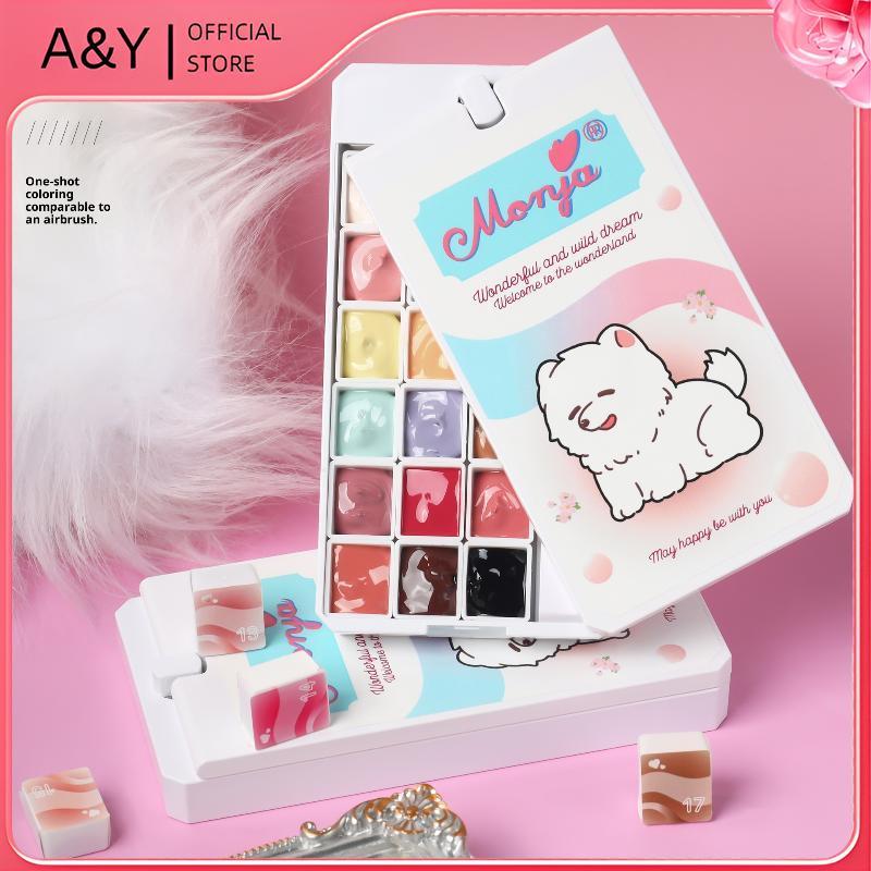A & Y 6 / 18 Màu Tranh Thạch Cao Gradient Sơn Móng Tay Patting Keo Smudge Đóng Hộp Độ bão hòa cao Keo Sơn Móng Tay Bán Trơn Phổ Biến DIY Nail Art Trang Trí Salon.