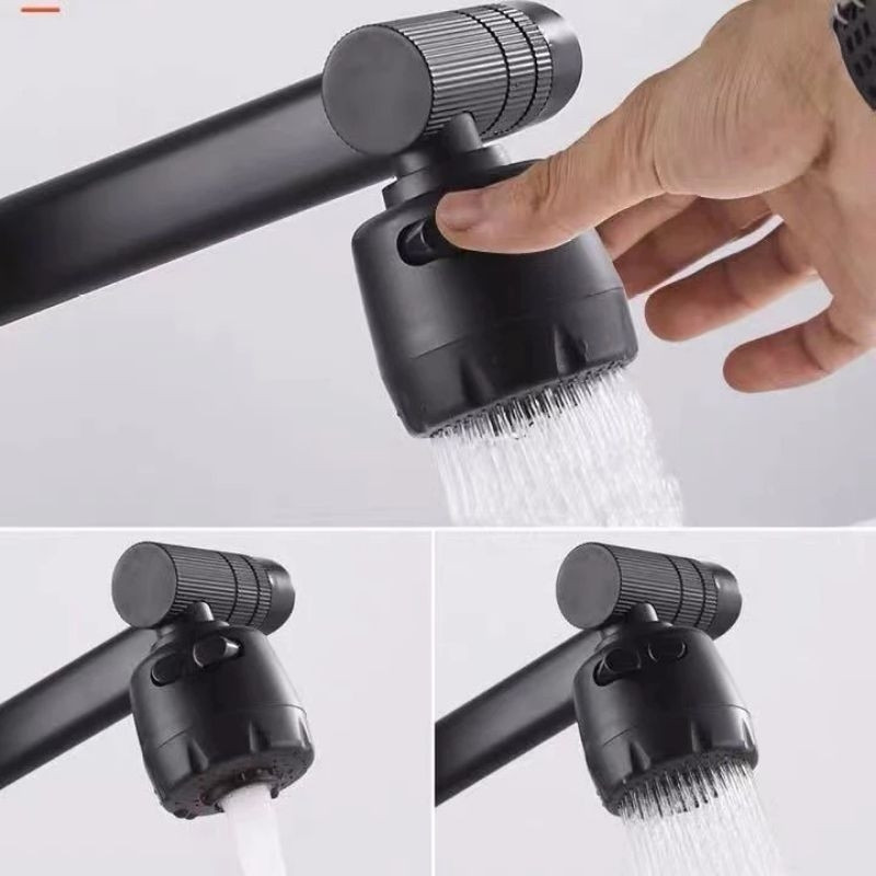 Vòi lavabo đồng thau, vòi nước chậu rửa mặt nóng lạnh đa chiều xoay 360 độ thông minh sang trọng và tiện dụng