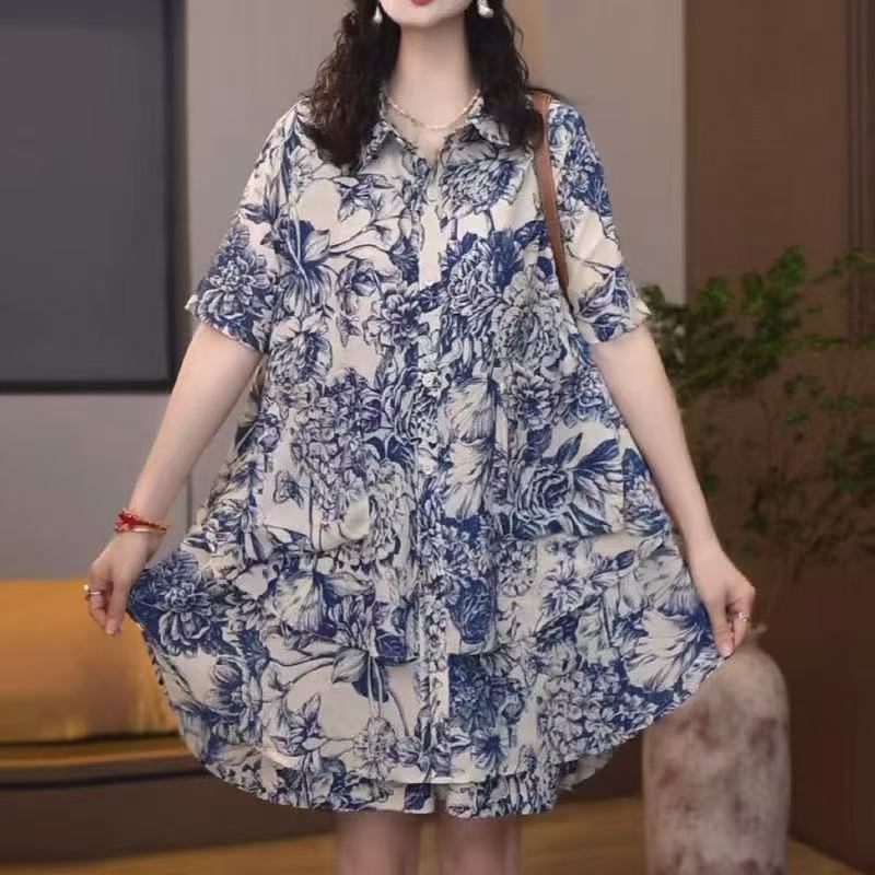 Bộ đồ thường ngày mùa hè gồm cardigan dáng rộng plus size và quần short