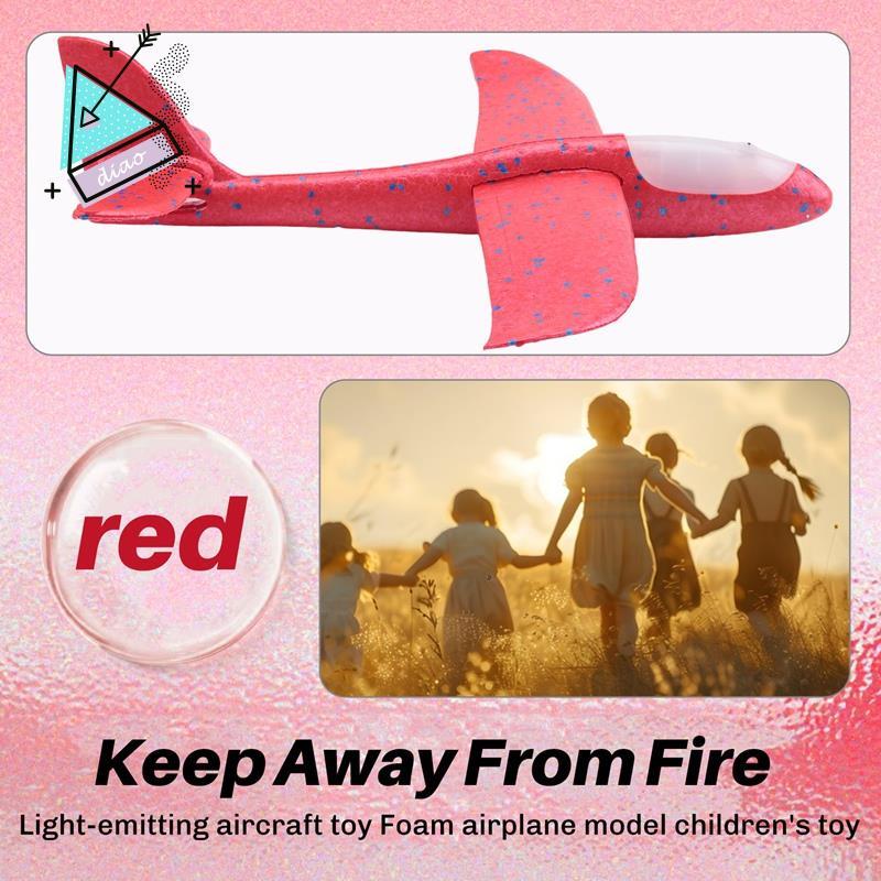48Cm Ném Tay Chiếu Sáng Bay Glider Máy Bay Phát Sáng Trong Bóng Tối Đồ Chơi Bọt Máy Bay Mô Hình Led Flash Trò Chơi Đồ Chơi Cho Trẻ Em- Đỏ