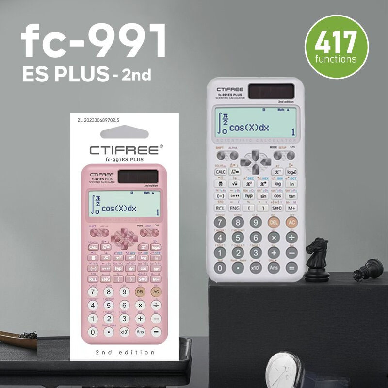 Máy tính khoa học phiên bản thứ 2 di động 991ES Plus-2 có vỏ bảo vệ Chức năng 417 Calculato Văn phòng phẩm sinh viên