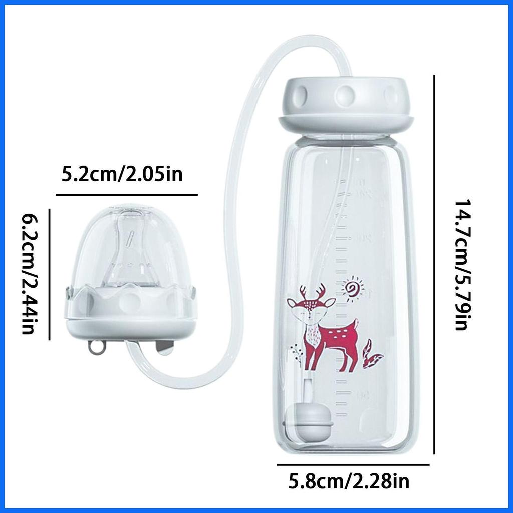 Bình Trẻ Em 240ml Silicone Chống Rò Rỉ Với Núm Vú Ống Hút Chống Dính Bình Sữa Sippy Cup Cho Bé Trai Bé Gái junlavn