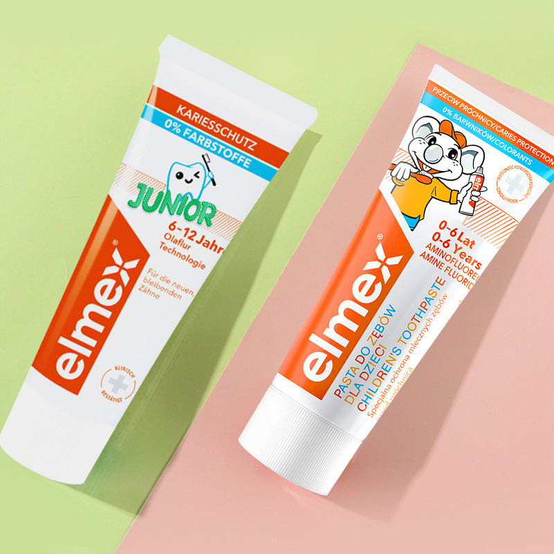 Swiss elmex elmex Kem Đánh Răng Trẻ Em Vệ Sinh Răng Miệng Nhu Cầu Hàng Ngày 6-12 Tuổi Kem Đánh Răng Fluoride Đức CHQF