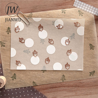 JIANWU Rừng Nhỏ Series Vintage Động Vật Hoa Ngôi Sao Phong Cảnh Chất Liệu Cắt Dán Tem Gỗ Sáng Tạo DIY Tạp Chí Văn Phòng Phẩm
