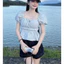 Áo Babydoll Dáng Rộng thắt nơ tay bồng tôn dáng cho nữ m600453