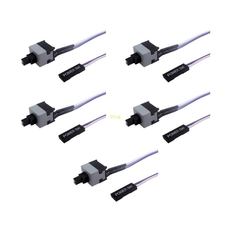 Btsg ATXs Dây Chuyển Đổi Nguồn 2Pin 50cm Bo Mạch Chủ Máy Tính Đặt Lại Nút Kết Nối