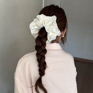 Dây buộc tóc Hululu ren satin cao cấp hai lớp, tạo kiểu tóc bóng đẹp, nữ tính