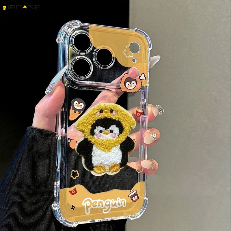 Dành Cho OPPO A57 A57S A56 A55 A54 A54S A53 A53S A52 A40M A40 A39 A38 A37 A36 A35 A33 A32 A31 A18 A17 A17K Ốp Điện Thoại Sang Trọng Thêu Chim Cánh Cụt Ngôi Sao Hoạt Hình Dễ Thương