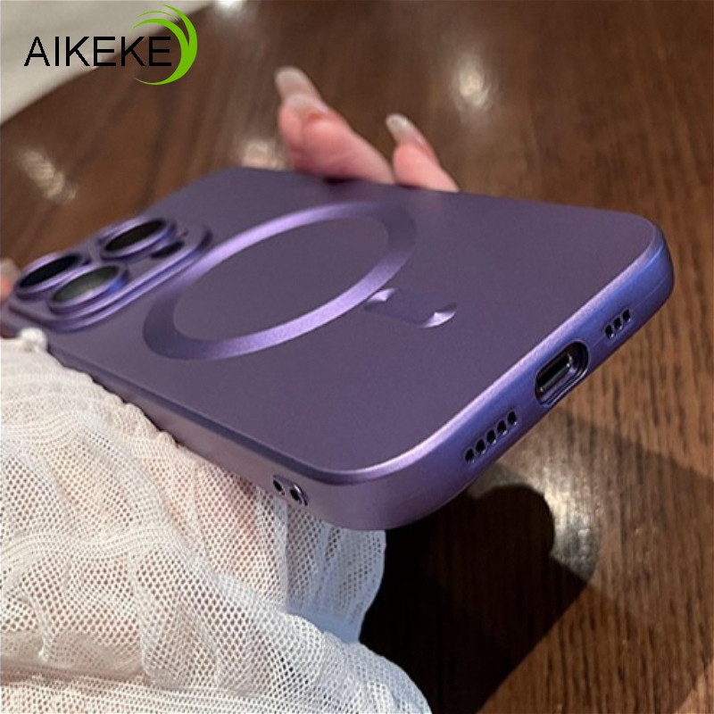 Tương Thích Cho iPhone 12 11 Pro Max XR XS Max X SE3 SE2 2022 2020 12ProMax 11ProMax Vỏ Điện Thoại Sơn Kim Loại Màu Trơn Vỏ Từ Tính Kinh Doanh Vỏ Sạc Không Dây Mềm
