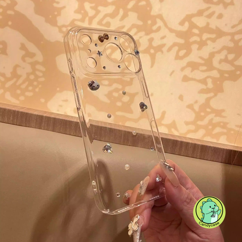 Ốp Điện Thoại Handmade Cho Xiaomi Poco C85 C75 C71 C65 C61 C55 C51 C50 C40 C3 F8 F7 Ultra F6 F5 F4 F3 GT F2 Pro 5G 4G Cover Hoạt Hình Dễ Thương Ngọc Trai Mèo Kitty Trong Suốt Vỏ Mềm