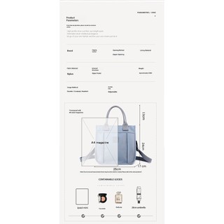 Hàng sẵn có 25×17×24cm Túi tote nữ vải nylon chống thấm, sức chứa lớn, đeo chéo/vai, phong cách mới, túi mẹ nhẹ Fe cao cấp