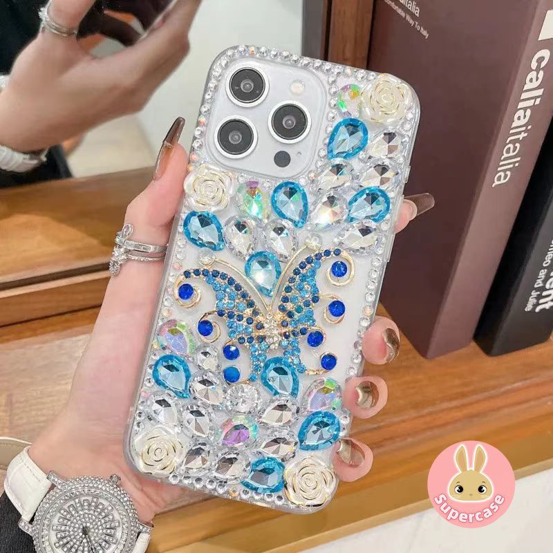 Ốp Điện Thoại Bướm Sang Trọng Cho Poco X8 M8 F8 X7 F7 Ultra Pro M7 Plus F6 M6 X6 M5 M5S M4 Pro X5 X4 X3 GT NFC M3 Pro X2 4G 5G Vỏ Kim Cương Sáng Hoa Hồng Vỏ Mềm