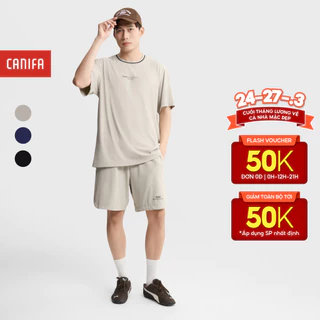 Bộ quần áo nam CANIFA cộc tay cổ tròn in hình 8ST25S001
