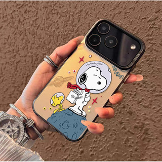 Vỏ chó hoạt hình Snoopy dễ thương cho Infinix Hot 60i 60 Pro Plus TECNO CAMON 40 PREMIER 20 SPARK 7 9 GO 2022 ITEL S23 Vỏ điện thoại Matte IMD Bạc Laser cứng