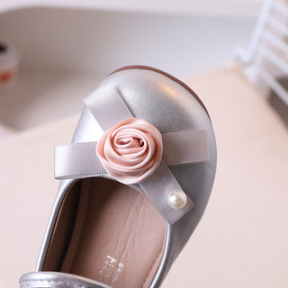 Bé Gái Giày Cho Tiệc Cưới Nơ Với Hoa Công Chúa Trẻ Em Hoa Đế Mềm Mary Janes Size 23-36 Cổ Điển Mùa Xuân Mới