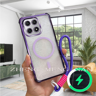 Thích hợp cho Honor X6A X6B X8 4G X6A X8A X8B X8C Vỏ điện thoại bốn góc chống rơi trong suốt mềm dây tay 0037