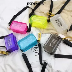 Túi đeo chéo JKDESIGN Chữ trong suốt Màu kẹo Túi Tote nhỏ màu kẹo