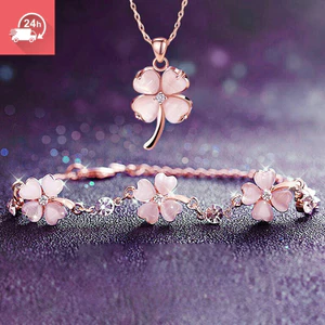 Dây chuyền đá mắt mèo cỏ ba lá, phụ kiện thời trang cho nữ