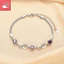 Đeo tay nữ phong cách Hàn Quốc với hạt zircon hình trái tim màu tím