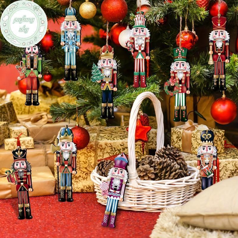 PUSKY 12 Bộ Trang Trí Bằng Gỗ Nutcraer - Quà Giáng Sinh, Trang Trí Tiệc Và Trang Trí Nhà VN