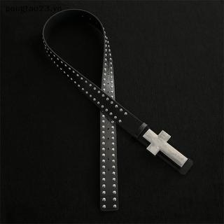 Thắt lưng chữ thập bằng kim loại đính đá phong cách tối Gothic Punk