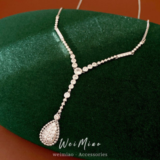 Châu Âu Mỹ ins Phong Cách Mới Kim Cương Giọt Nước Vòng Cổ Nữ