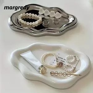 Tấm lưu trữ MARGREDY, Khay đựng đồ trang sức hình đám mây bằng nhựa, Đồng hồ đựng đồ trang sức Mini Ins / Lưu trữ chìa khóa