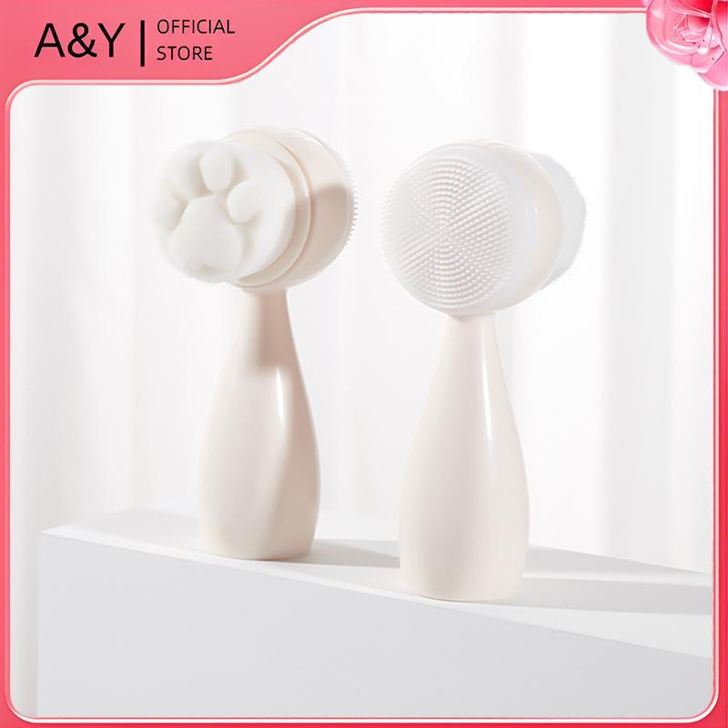 A & Y Silica Gel Facial Brush Hai Mặt Sữa Rửa Mặt Đầu Loại Bỏ Sản Phẩm Làm Sạch Lỗ Chân Lông Tẩy Tế Bào Chết Bàn Chải Mặt.