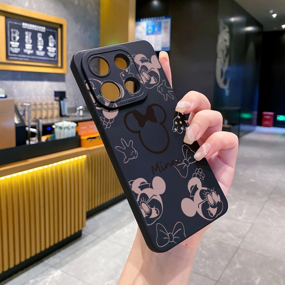 Tương thích với Redmi Note 12 4G 6.67 inch Vỏ bảo vệ ống kính Mickey Minnie dễ thương