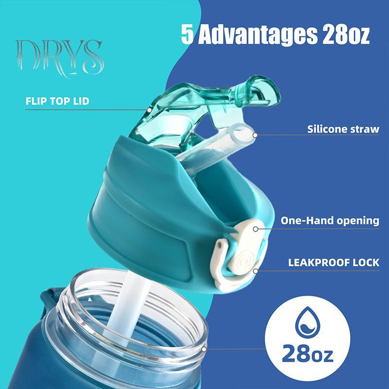 Bình Nước Thể Thao 800ml/28oz Chống Rò Rỉ, Nhiều Màu Sắc - Phù Hợp Cho Du Lịch và Tập Gym